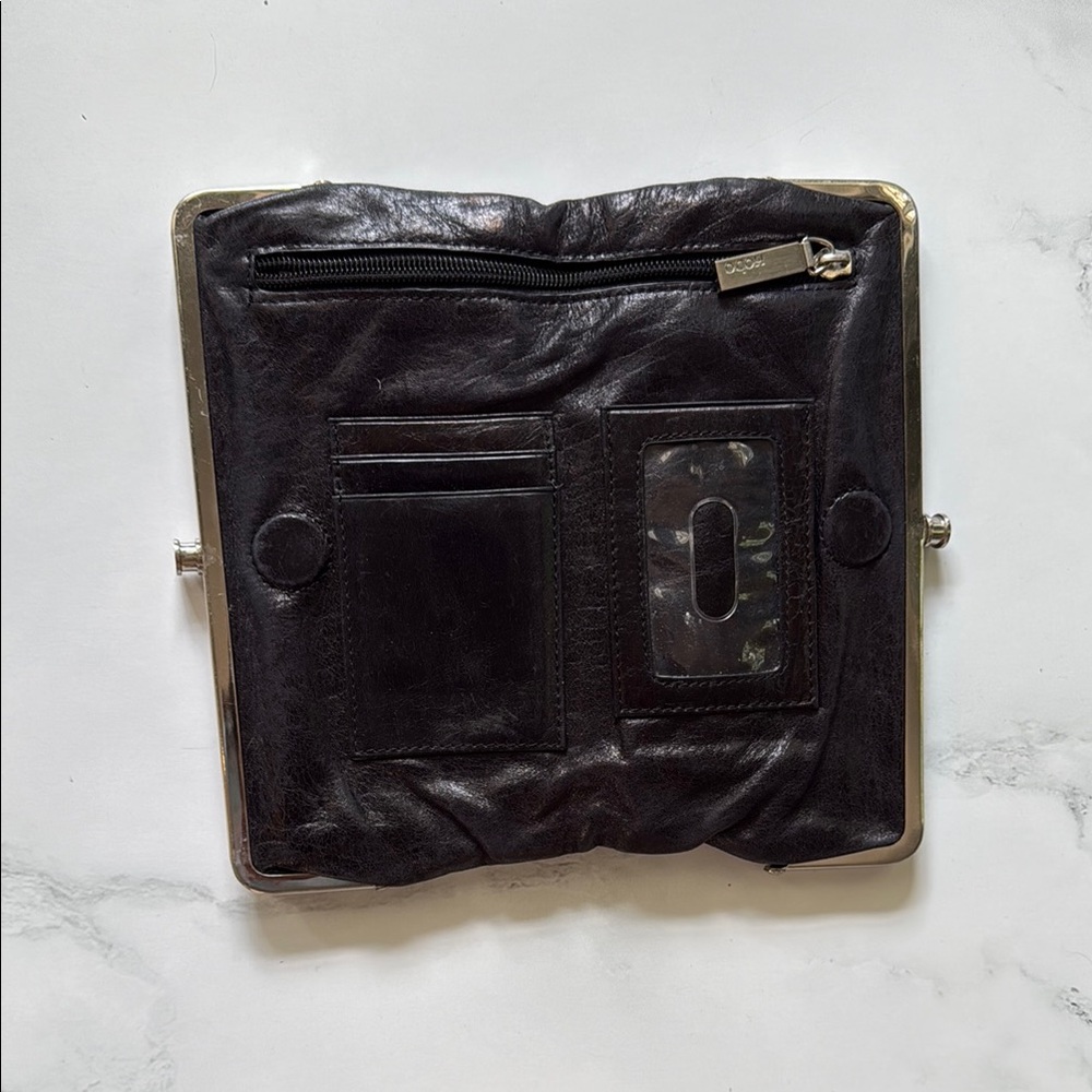 Hobo Lauren Leather Clutch with Silver Trim - Picture 2 of 4
